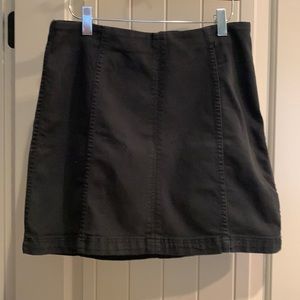 Free People black denim skirt